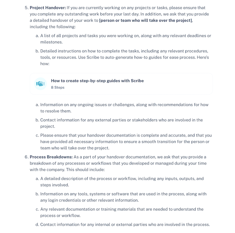 Employee Offboarding Template Scribe